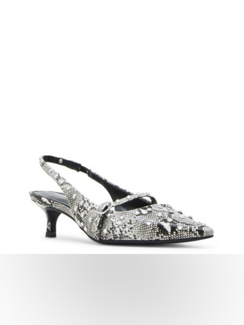 Madden Girl Krystal Mary Jane Heels Snake Print Rhinestone Slingback Size 10